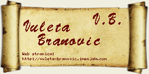Vuleta Branović vizit kartica